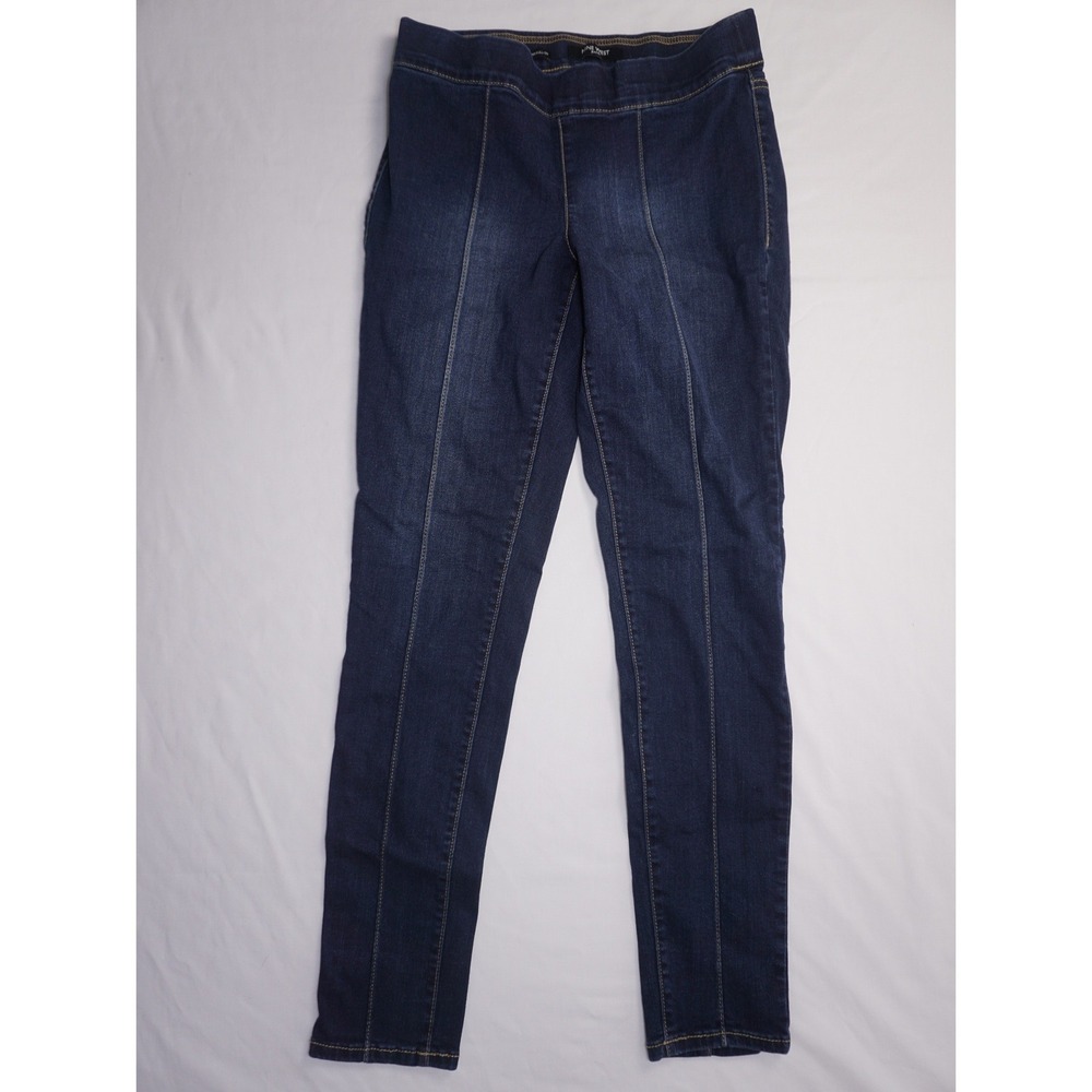 Nine West Size 4 Skinny Uplifter Pull-On Blue Denim Jeans Seamed Front